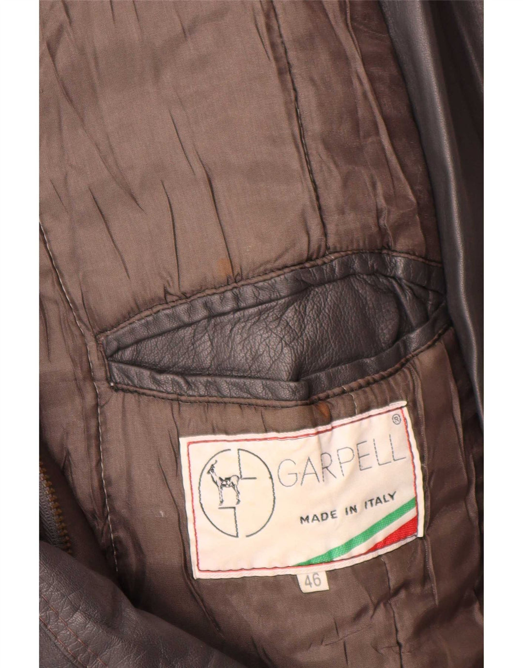 Vintage Herren Ledermantel IT 46 Small Grey