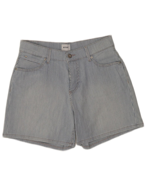 Mustang Womens Casual Shorts W27 Kleine blaue Nadelstreifen-Baumwolle