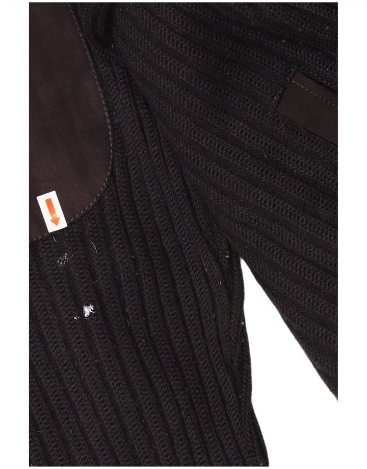 Pierre Cardin Herren Strickjacke IT 56 XL Schwarz Polyester