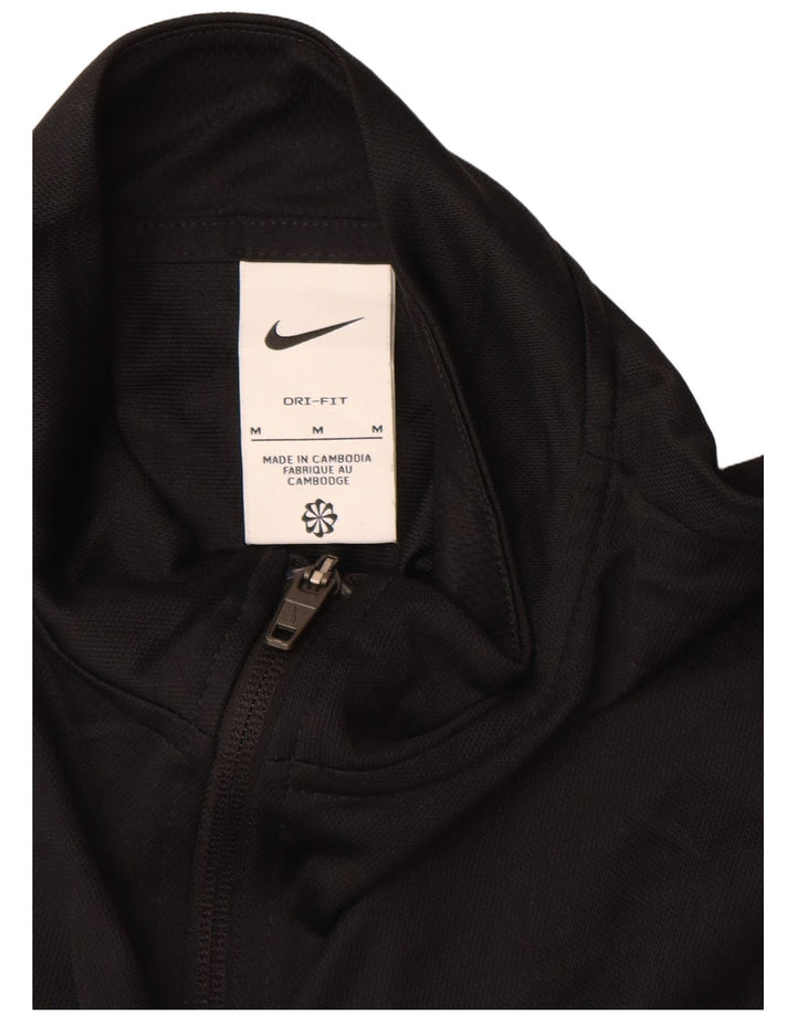Nike Damen Dri Fit Trainingsanzug Top Jacke UK 14 Medium Schwarz Polyester