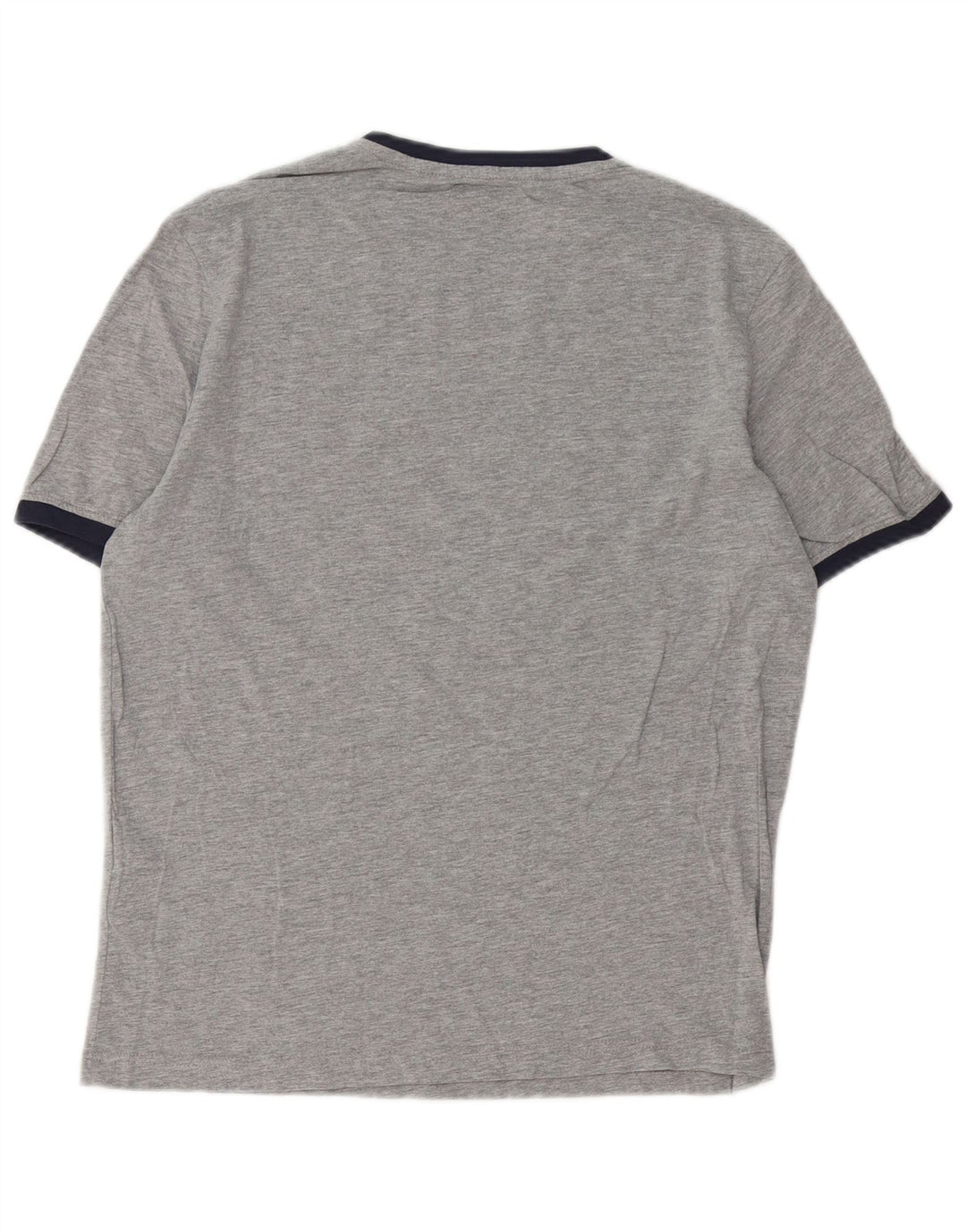 Kappa Herren Grafik-T-Shirt-Oberteil aus mittelgrau gesprenkelter Baumwolle