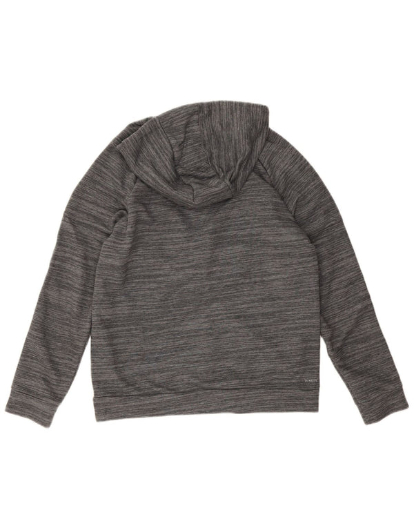 Adidas Damen Climalite Zip Hoodie Pullover UK 12/14 Mittelgrau gefleckt