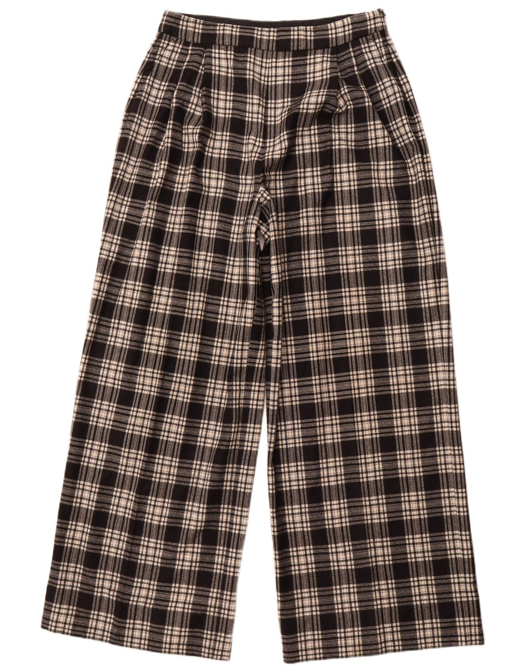 Massimo Dutti Damen Freizeithose EU 42 Large W32 L30 Schwarz kariert