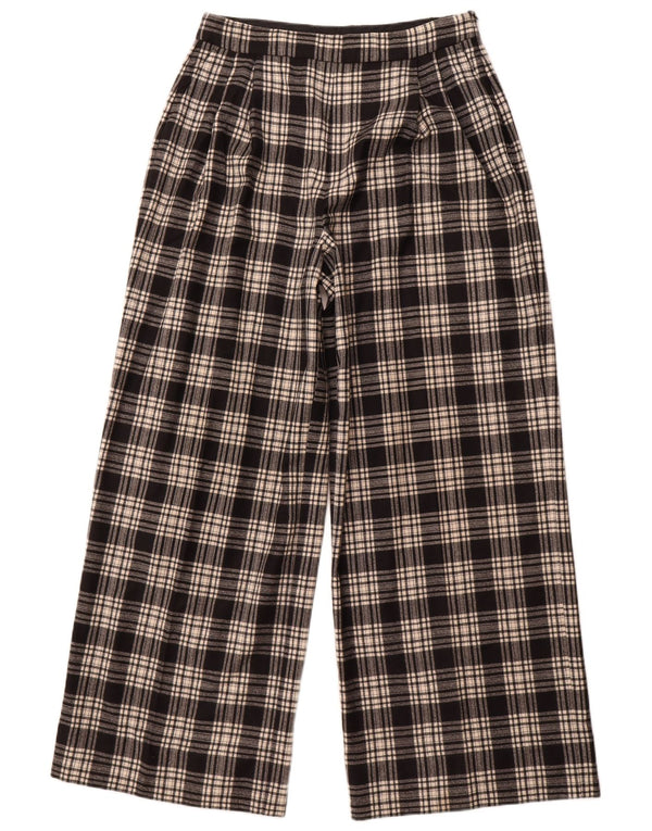 Massimo Dutti Damen Freizeithose EU 42 Large W32 L30 Schwarz kariert