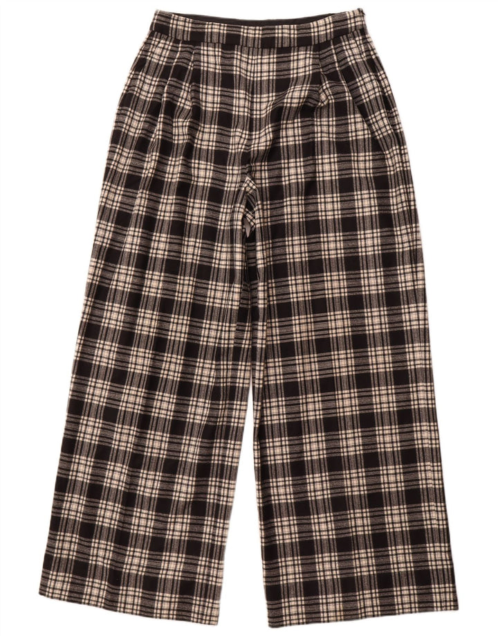 Massimo Dutti Damen Freizeithose EU 42 Large W32 L30 Schwarz kariert