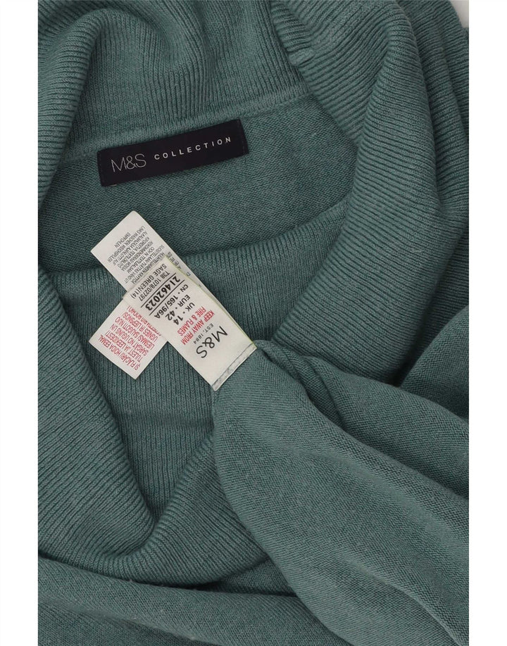 Marks & Spencer Damen-Pullover mit Rollkragen, Gr. 14, Größe L, grün, Acryl