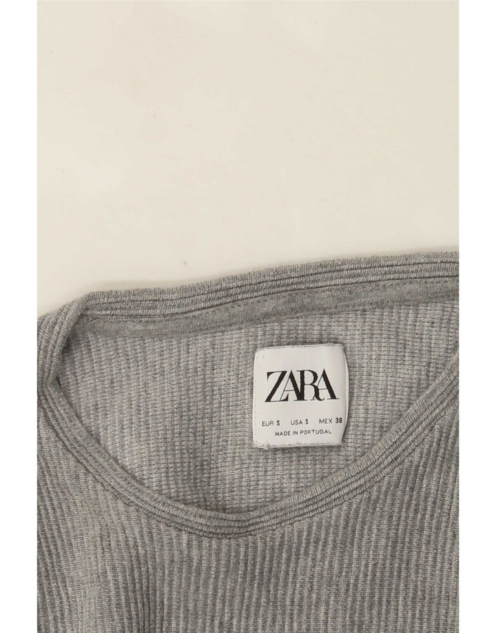 Zara Herren Top Langarm Small Grau