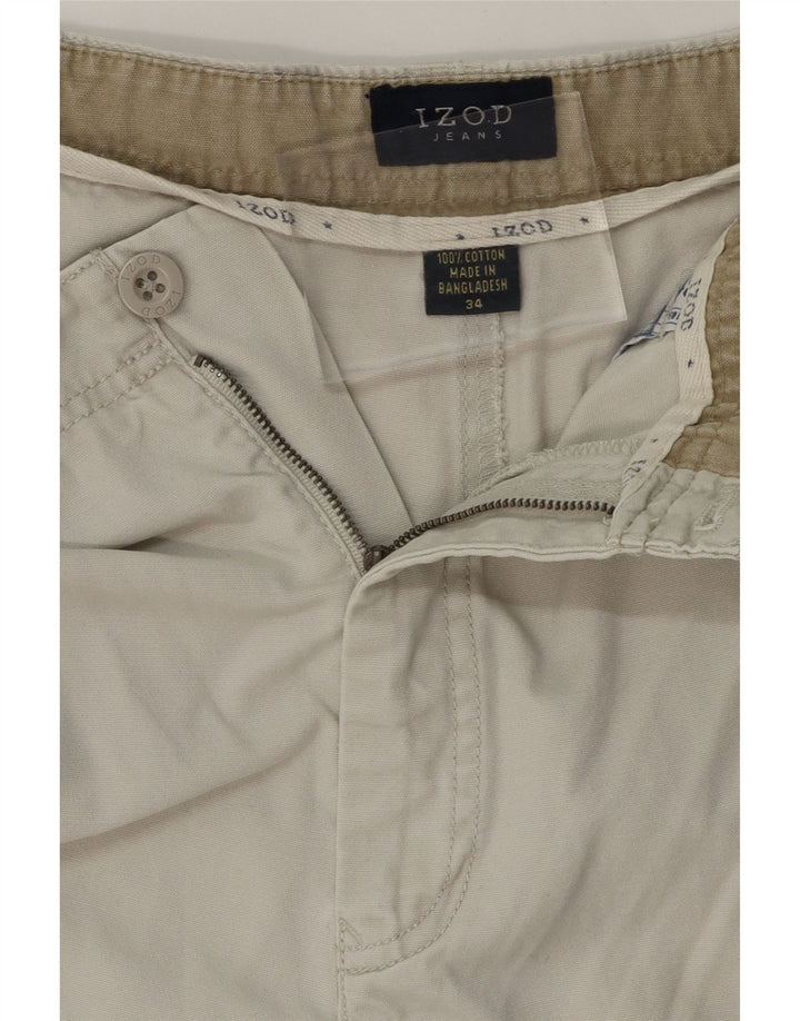 IZOD Mens Cargo Shorts W34 Large Grey Cotton Vintage Izod and Second-Hand Izod from Messina Hembry 