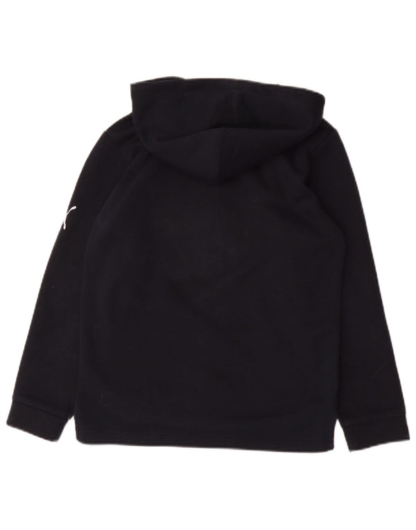 Puma Jungen Kapuzenpullover mit grafischem Reißverschluss, 9–10 Jahre, marineblaues Polyester