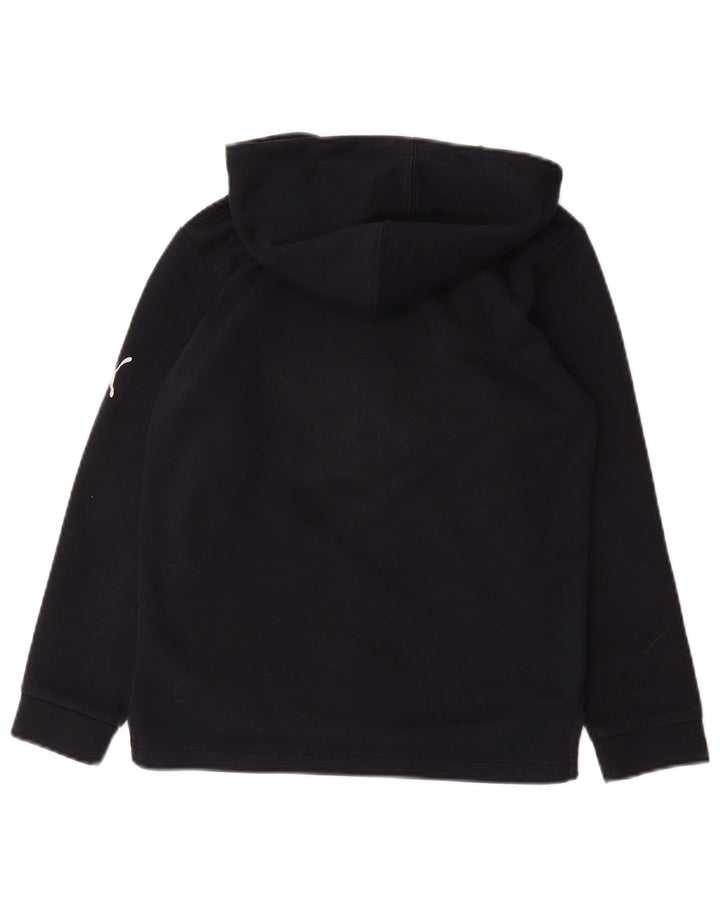 Puma Jungen Kapuzenpullover mit grafischem Reißverschluss, 9–10 Jahre, marineblaues Polyester