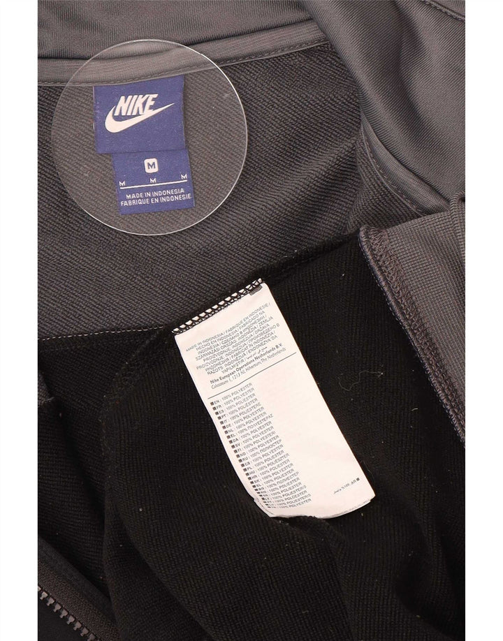 Nike Herren-Trainingsanzug-Top-Jacke aus mittelschwarzem Colourblock-Polyester
