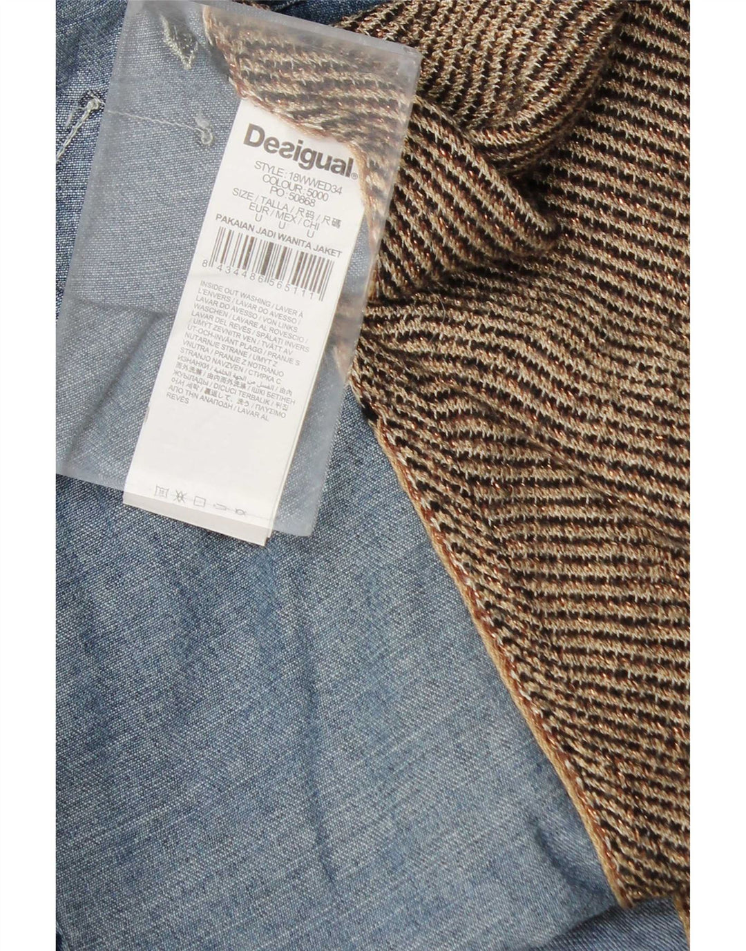 Desigual Damen Denim-Hemdbluse UK 18 XL Mehrfarbige Patchwork-Viskose