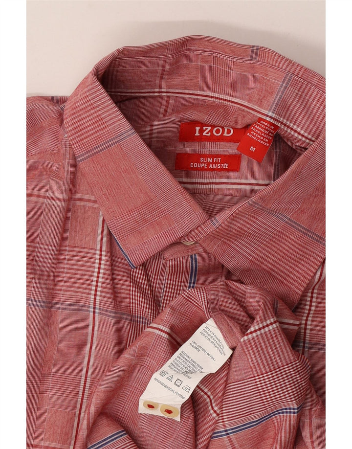 Izod Herren-Slim-Fit-Hemd aus mittelroter Karo-Baumwolle