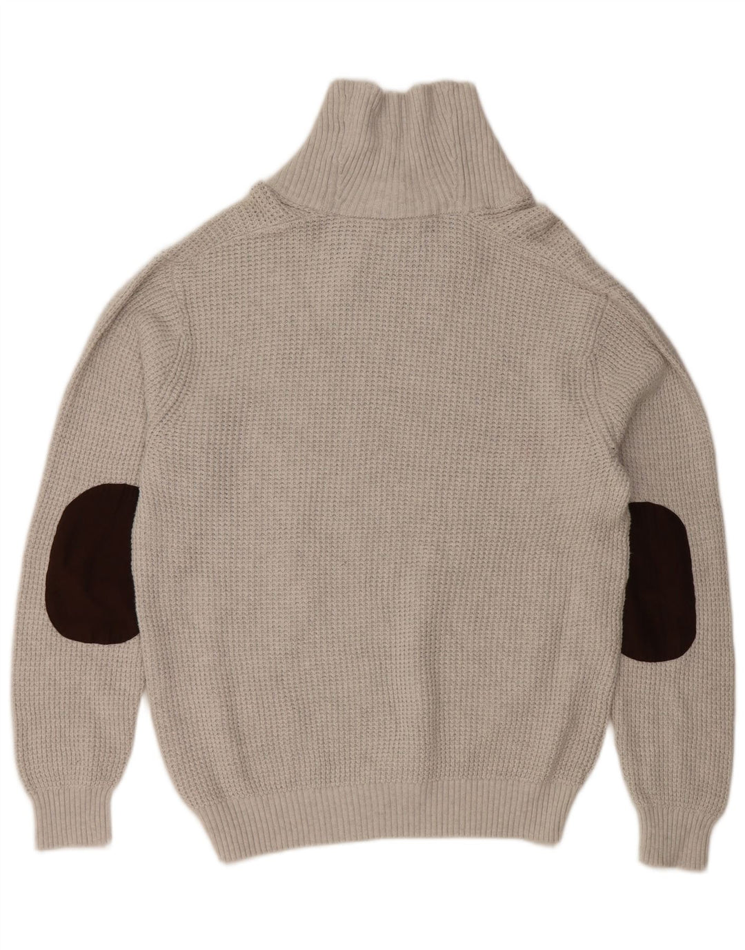 CHAPS Herren-Pullover mit Schalkragen, lockere Passform, mittelgraue Baumwolle