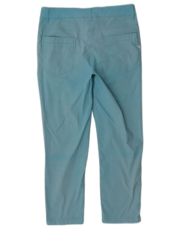 Chervo Damen Slim Cropped-Hose IT 42 Medium W28 L23 Türkis Baumwolle