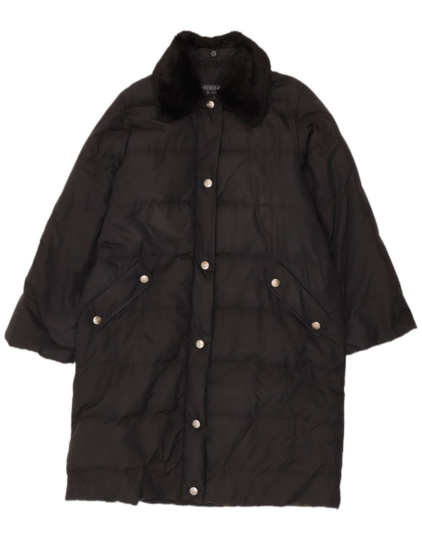 Max Mara Womens Weekend Übergroßer gepolsterter Mantel UK 12 Mittelschwarzes Polyamid
