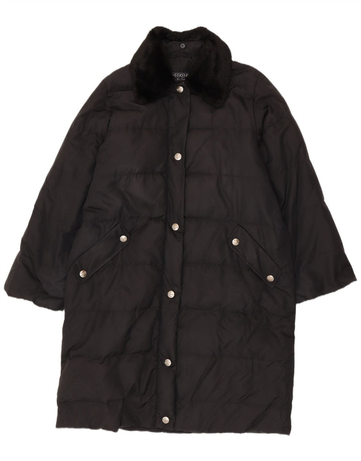 Max Mara Womens Weekend Übergroßer gepolsterter Mantel UK 12 Mittelschwarzes Polyamid
