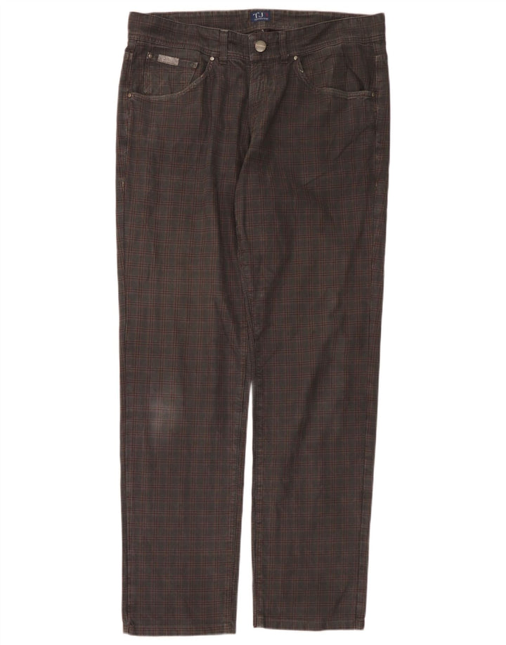 Trussardi Herren-Freizeithose, gerade, W36, L32, grau kariert