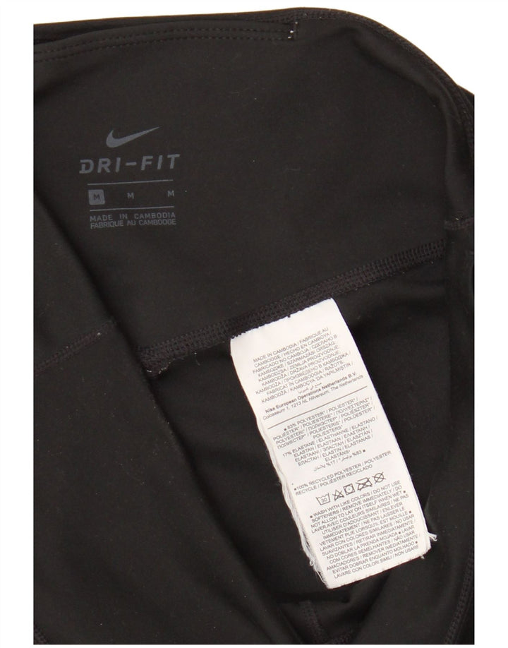 Nike Damen Dri Fit Leggings UK 14 Mittelschwarzes Polyester