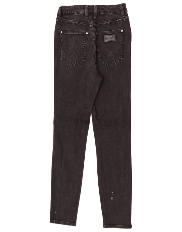 Wrangler Damen-Jeans mit hoher Taille, Röhrenjeans, US 8, Mittel, W24, L28, schwarze Baumwolle