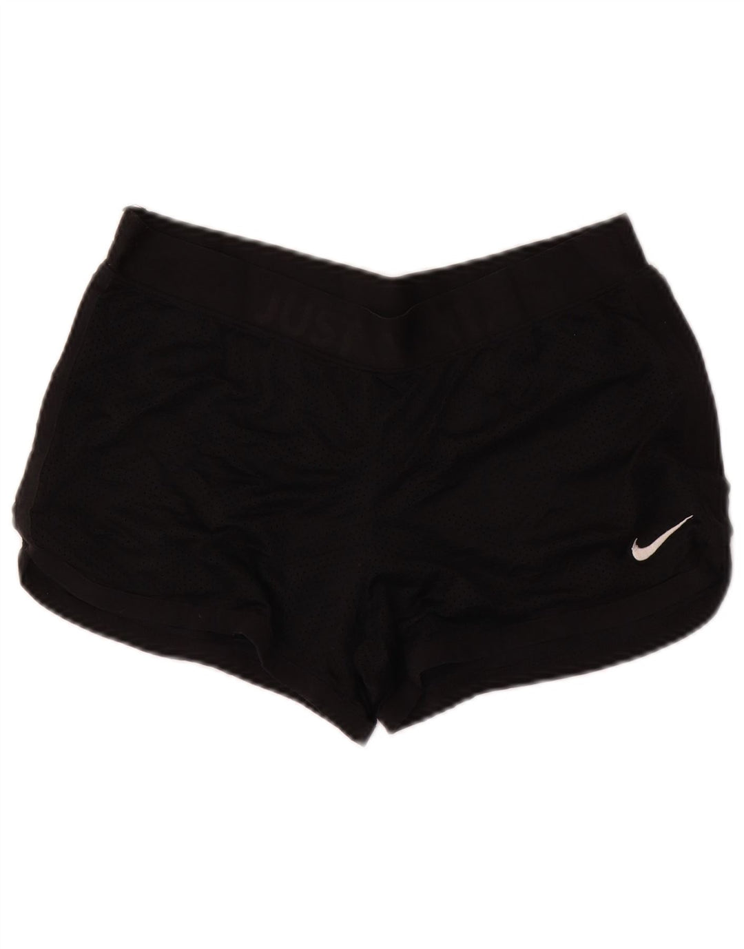 NIKE Damen Dri Fit Graphic Sport Shorts UK 14 Medium Schwarz Polyester