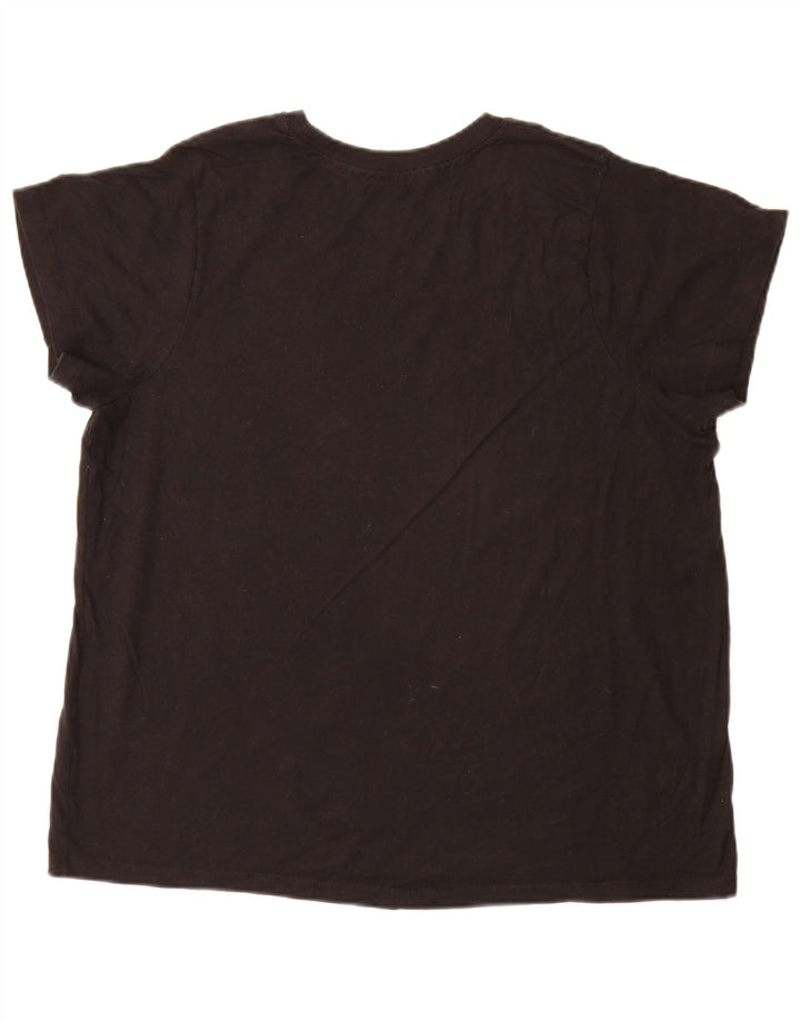 Champion Womens Graphic T-Shirt Top UK 18 XL Schwarz Baumwolle