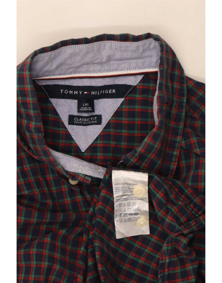 Tommy Hilfiger Herren-Hemd mit klassischer Passform, groß, marineblau, kariert, Baumwolle