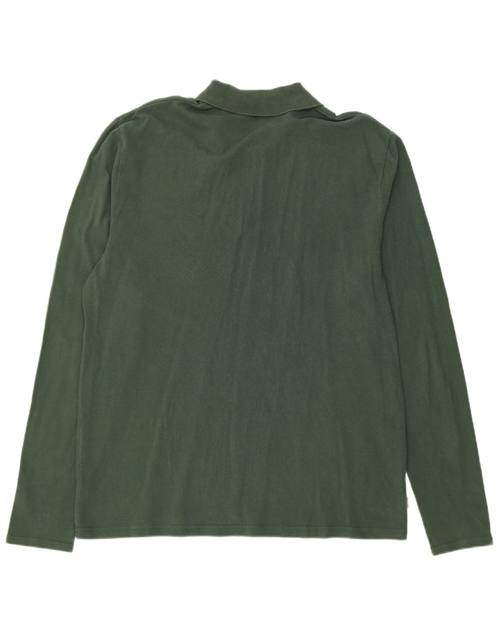 LEVI'S Herren-Langarm-Poloshirt, groß, grüne Baumwolle