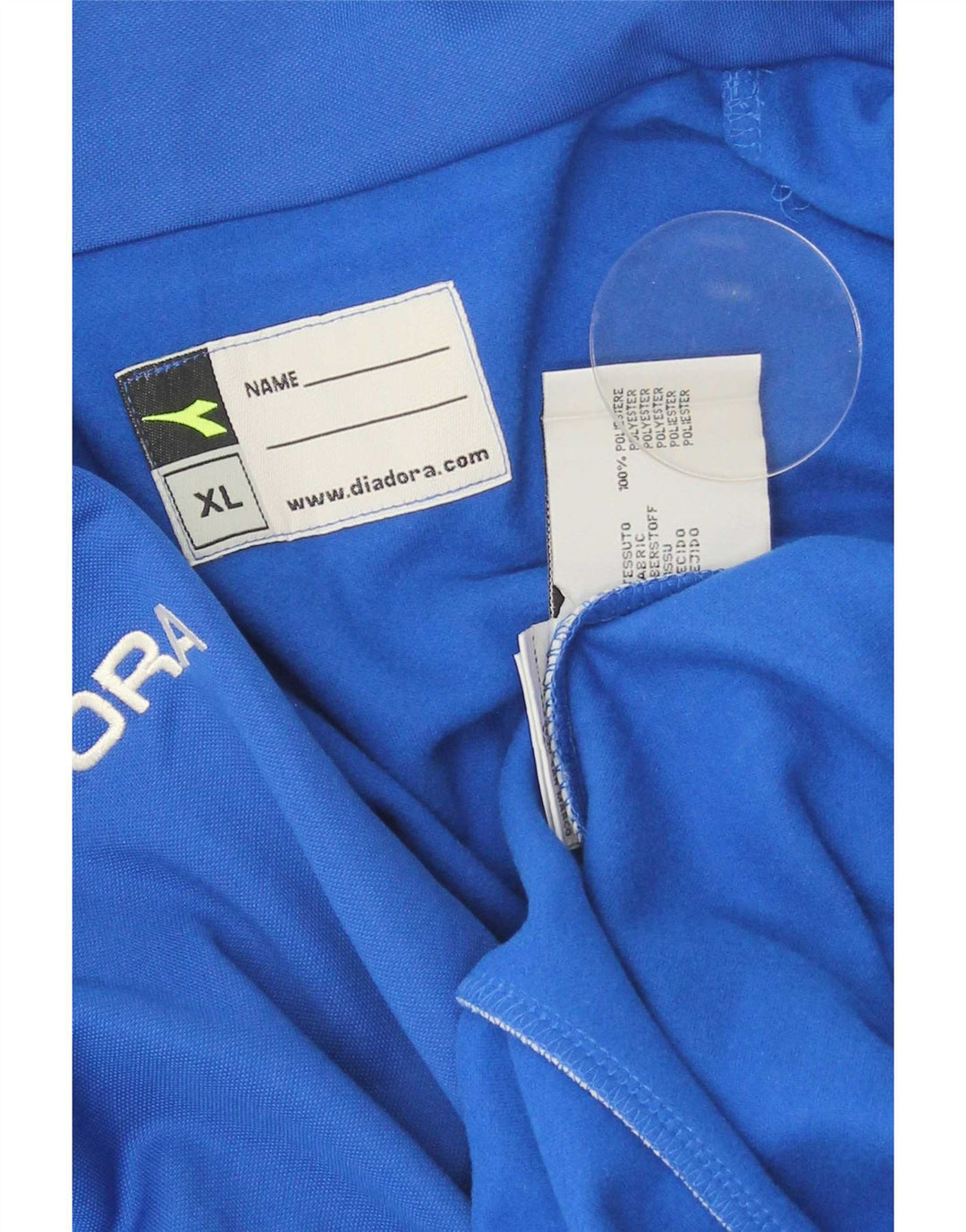 Diadora Herren-Pullover-Trainingsanzugoberteil mit Reißverschluss und Halsausschnitt, XL, Blau, Polyester