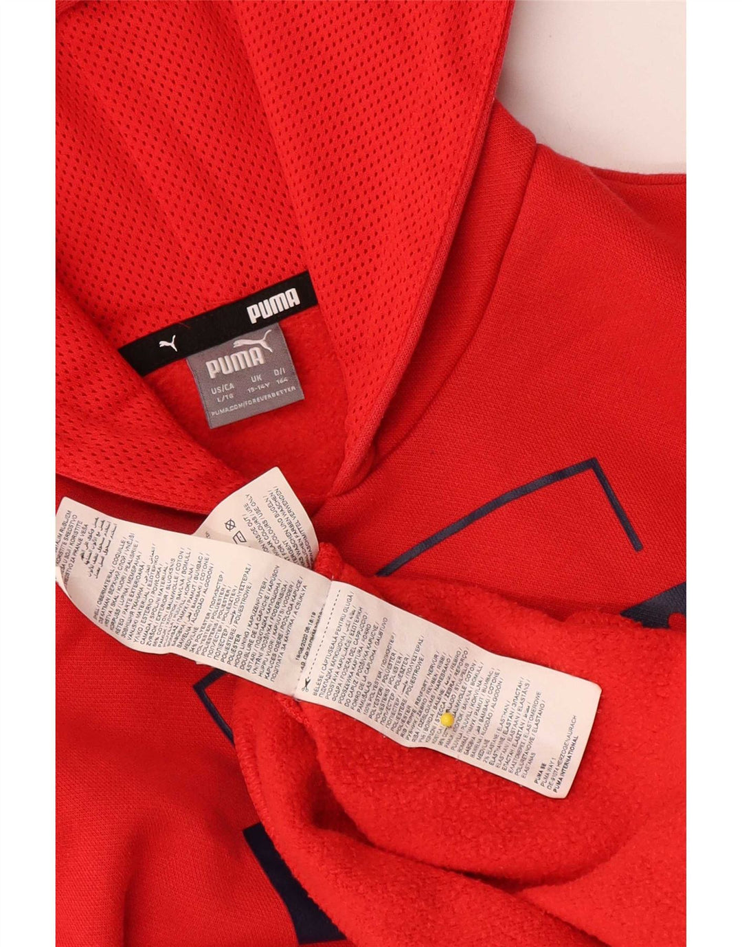 Puma Kapuzenpullover mit Grafik für Jungen, 13–14 Jahre, rotes Polyester