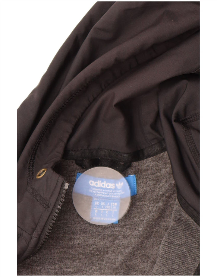 Adidas Herren-Kapuzenpullover mit Reißverschluss, groß, aus schwarzem Polyester