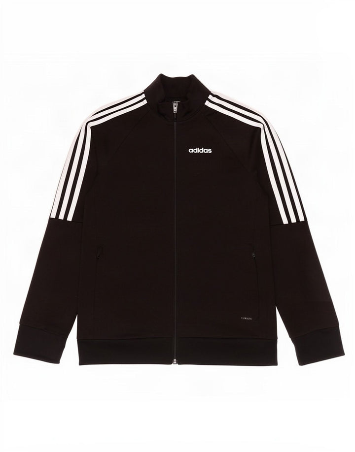 Adidas Jungen Climalite Trainingsanzug Top Jacke 9-10 Jahre Schwarz Polyester