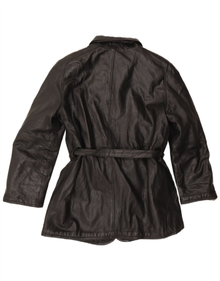 Vintage Damen Lederjacke IT 46 Large Schwarz