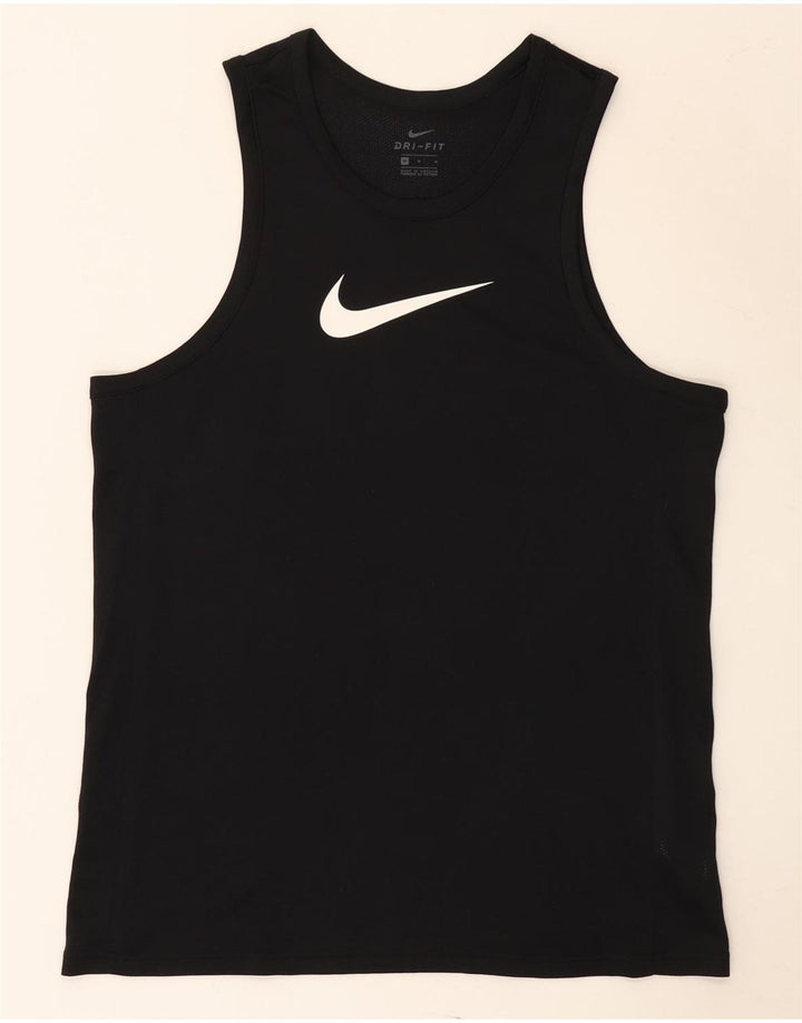 Nike Herren Dri Fit Grafik-Weste-Oberteil, Mittelschwarzes Polyester