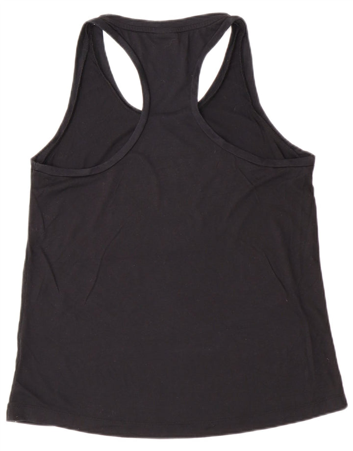 NIKE Damen Graphic Vest Top UK 10 Small Schwarz