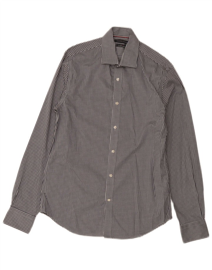 Tommy Hilfiger Herren Slim Fit Hemd Größe 15 Mittel Marineblau Gingham