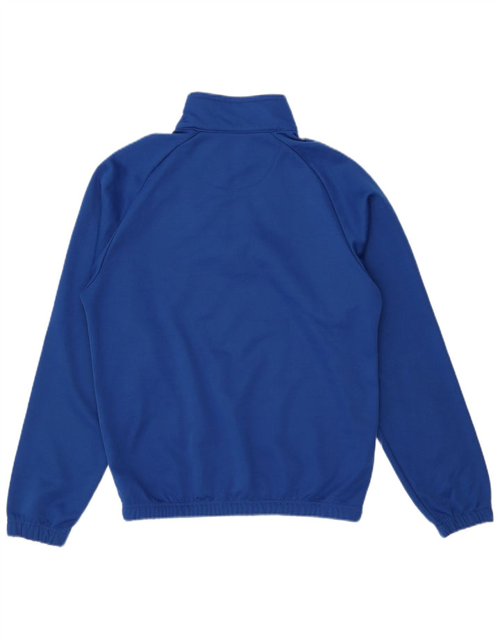Kappa Herren-Pullover-Trainingsanzugoberteil mit Reißverschluss und Halsausschnitt, mittelblaues Polyester