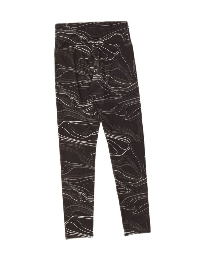 Puma Womens Abstract Pattern Leggings UK 8 Small Schwarz Geometrisch