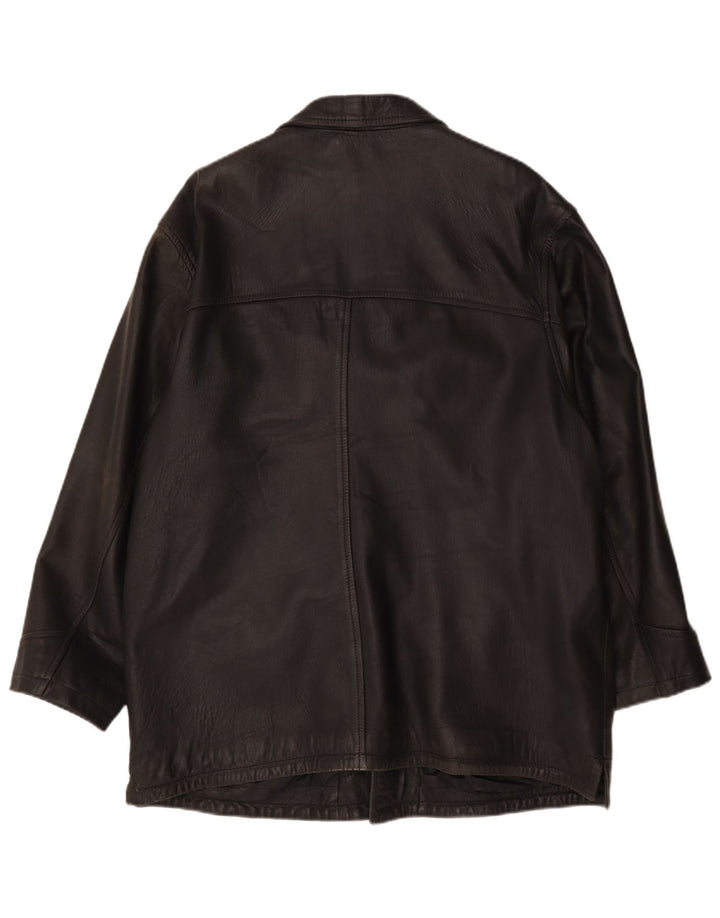 Maddox Herren Lederjacke IT 56 3XL Schwarzes Leder