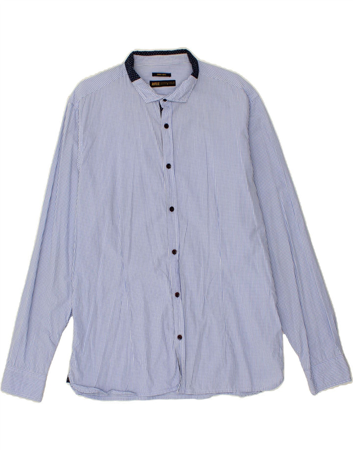 RIFLE Mens Shirt Large Blue Gingham Cotton Vintage Rifle and Second-Hand Rifle from Messina Hembry 