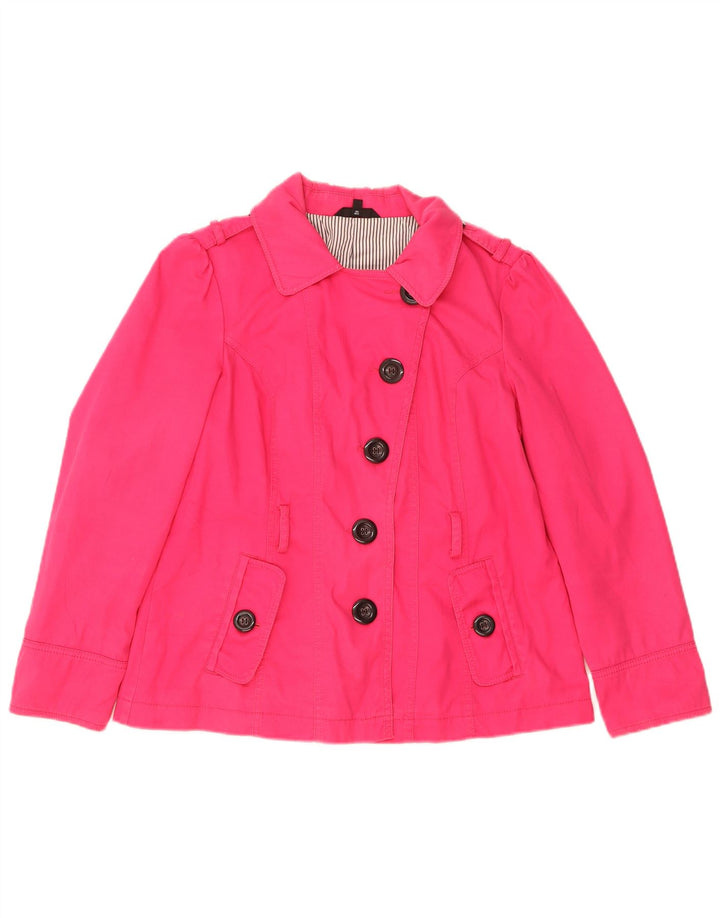 Marks & Spencer Damen Pea Coat UK 16 Large Rosa Baumwolle