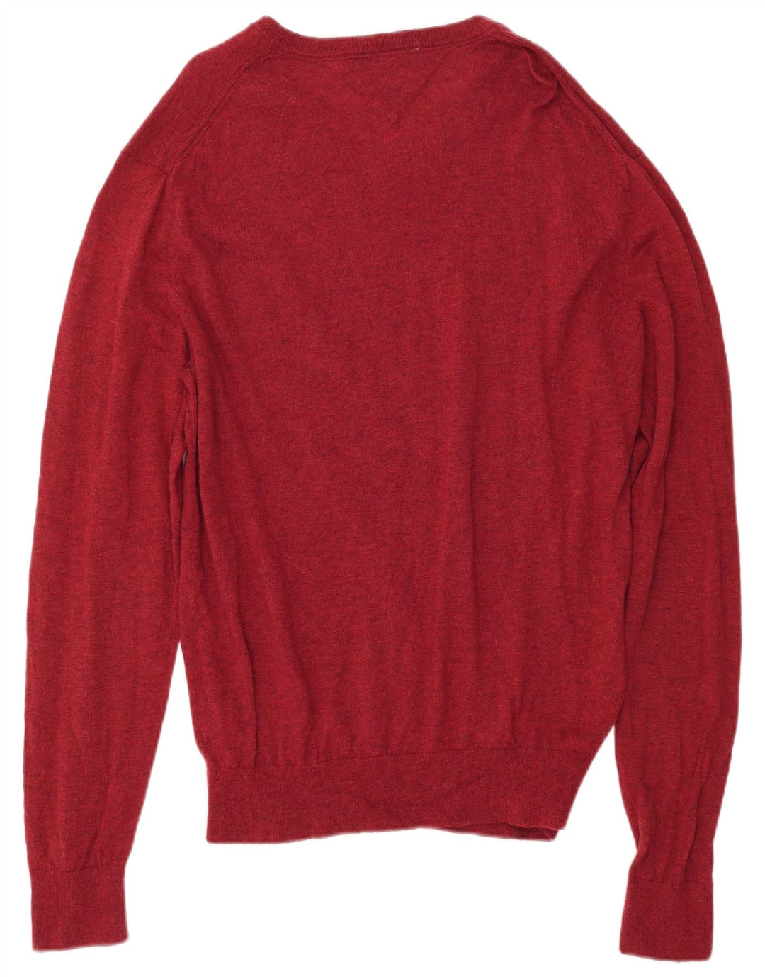TOMMY HILFIGER Herren-Pullover mit V-Ausschnitt, 2XL, rote Wolle
