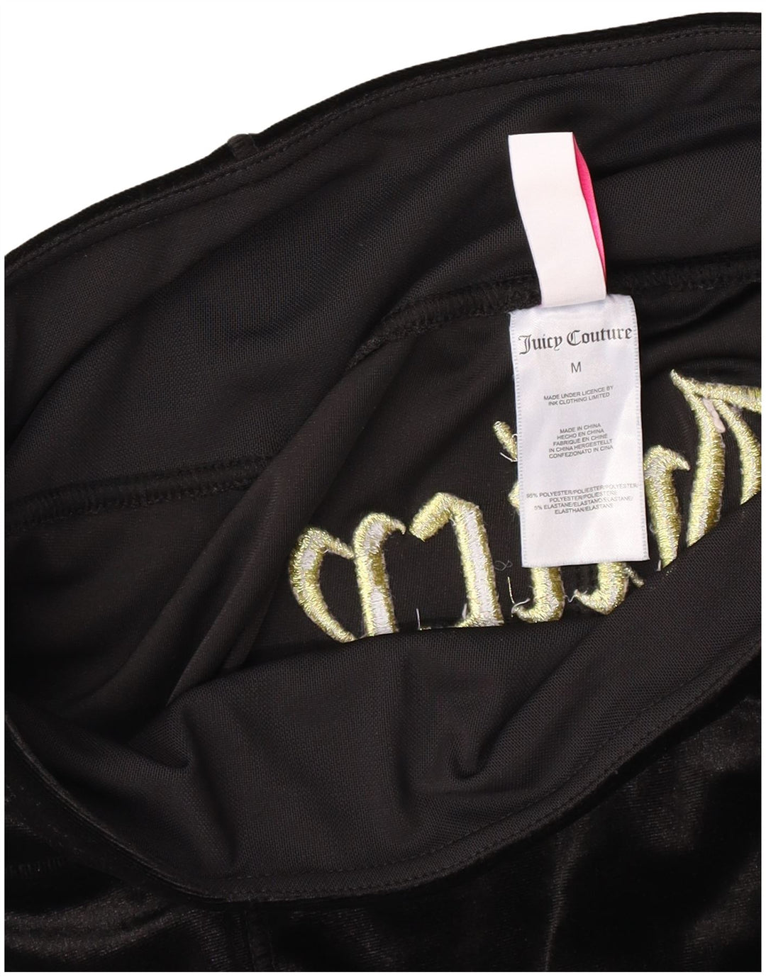 Juicy Couture Damen-Leggings aus grafischem Velours, UK 12, Mittelschwarz, Polyester