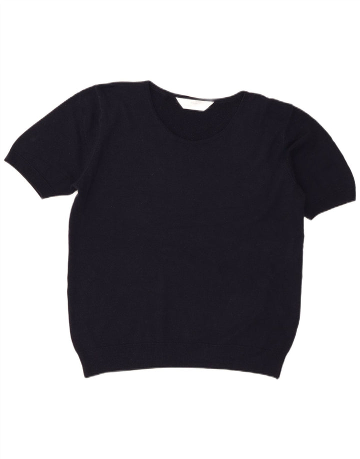 St Michael Damen-Pullover mit Rundhalsausschnitt, UK 16, Größe L, Marineblau