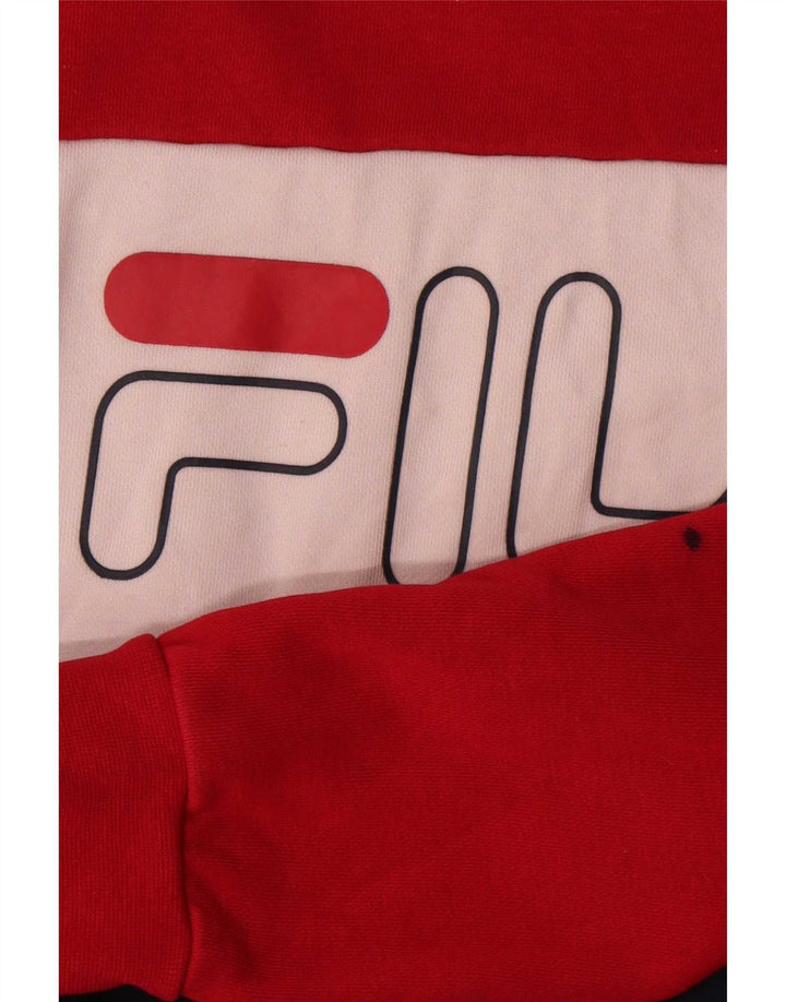 Fila Damen-Sweatshirt-Pullover UK 14 Medium Mehrfarbiger Farbblock
