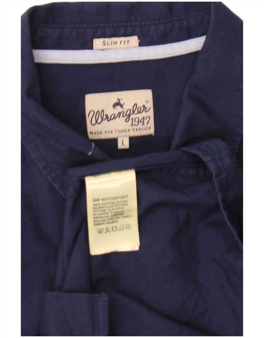 Wrangler Herren-Slim-Fit-Hemd, groß, marineblau, Baumwolle