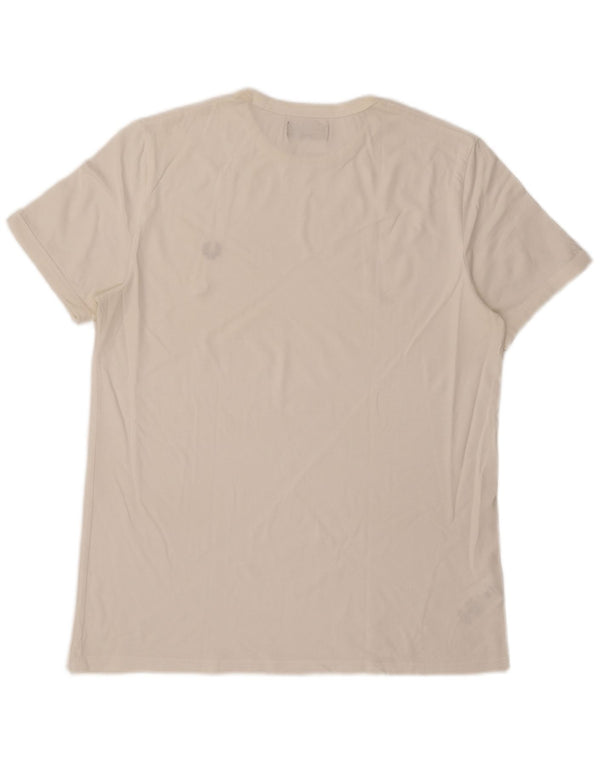 Fred Perry Herren T-Shirt Top Große weiße Baumwolle
