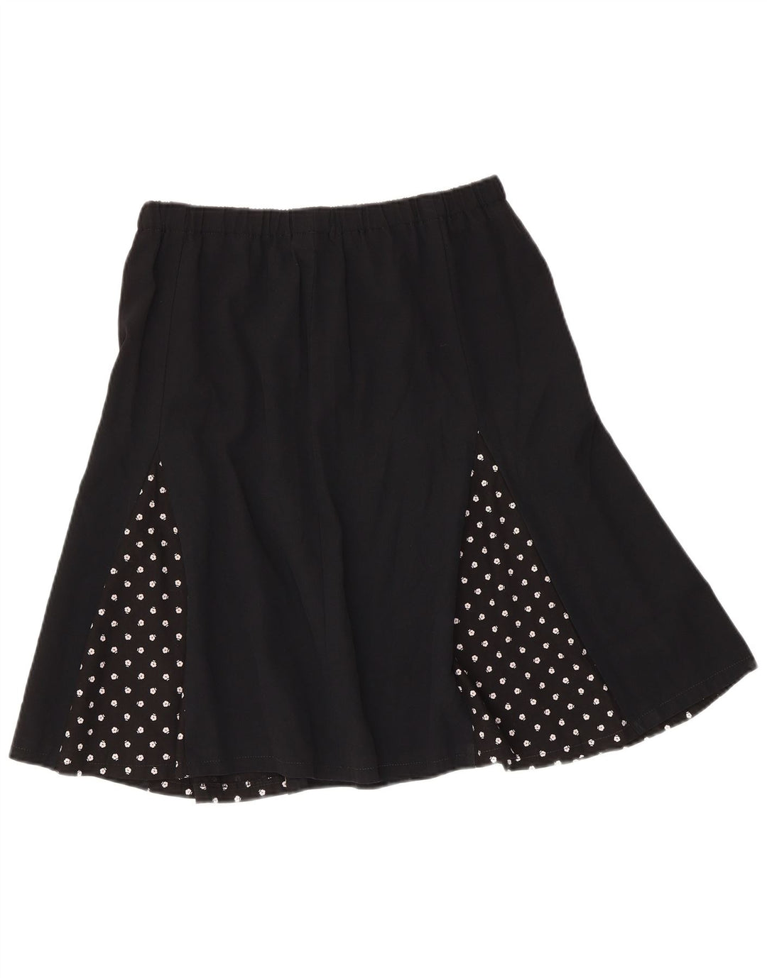 Vintage Damen A-Linienrock W30 Medium Schwarz gefleckt