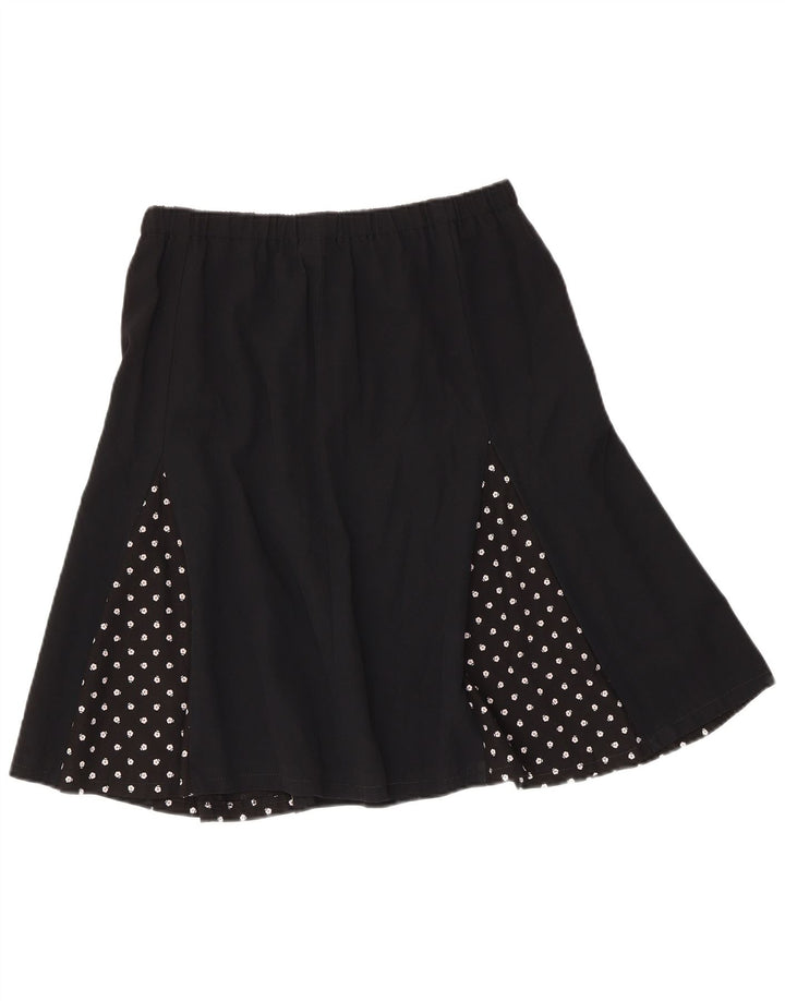 Vintage Damen A-Linienrock W30 Medium Schwarz gefleckt