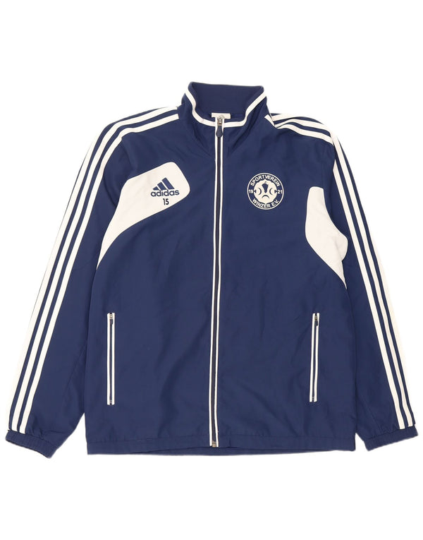 Adidas Herren-Trainingsanzug-Top-Jacke, UK 40/42, mittleres Marineblau, Farbblock